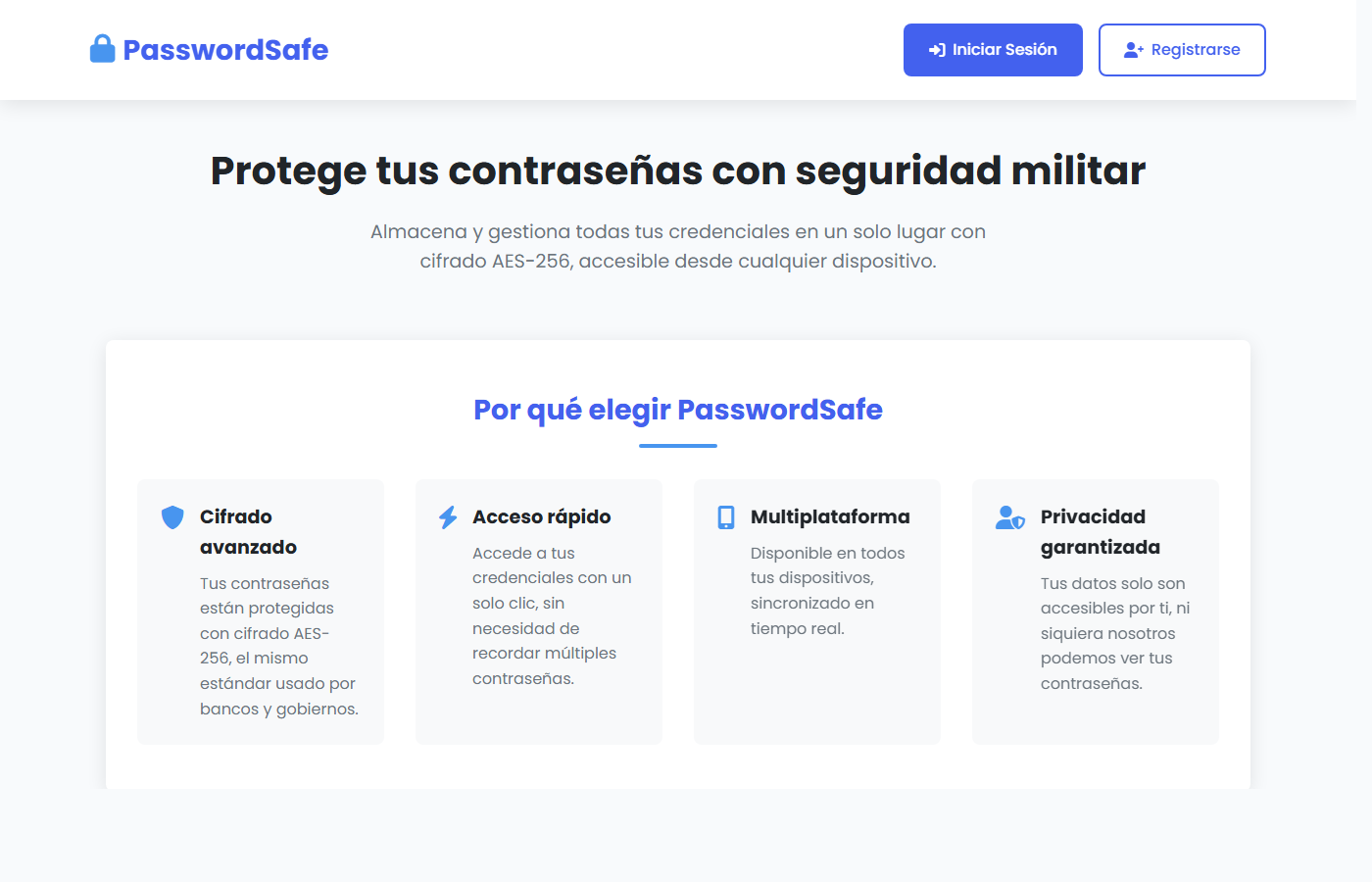 Captura del gestor de contraseñas PasswordSafe